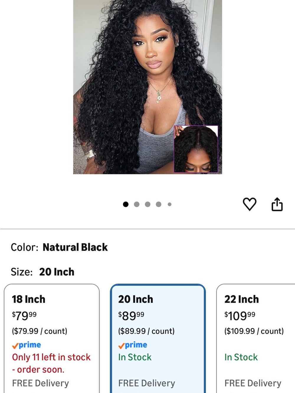 NWT Kinky Curly V-Part Wig - 180% Density, 20" (Brand New!)
- 20 Inch natural bl